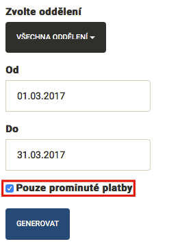 Nastavení modulu plateb